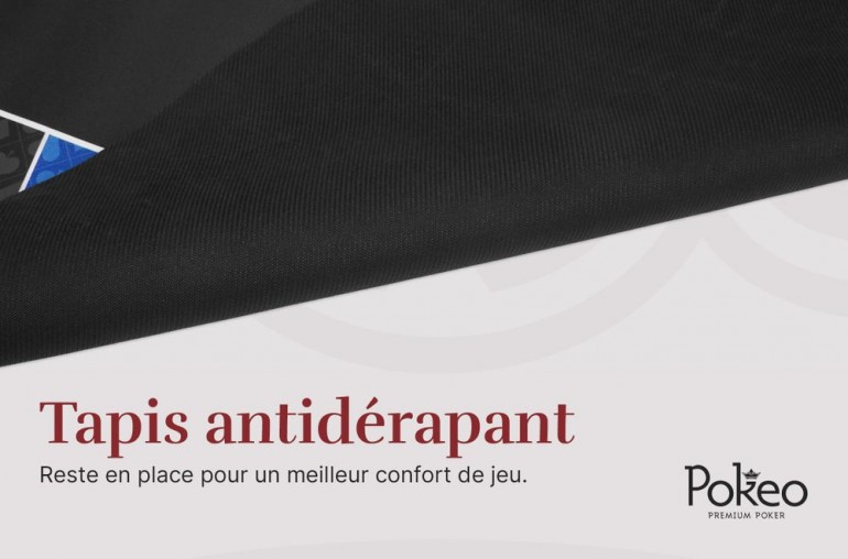 Tapis de Poker 180x90 Pokeo Deluxe Bleu