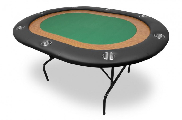 Table de poker 8 joueurs racetrack (vert)