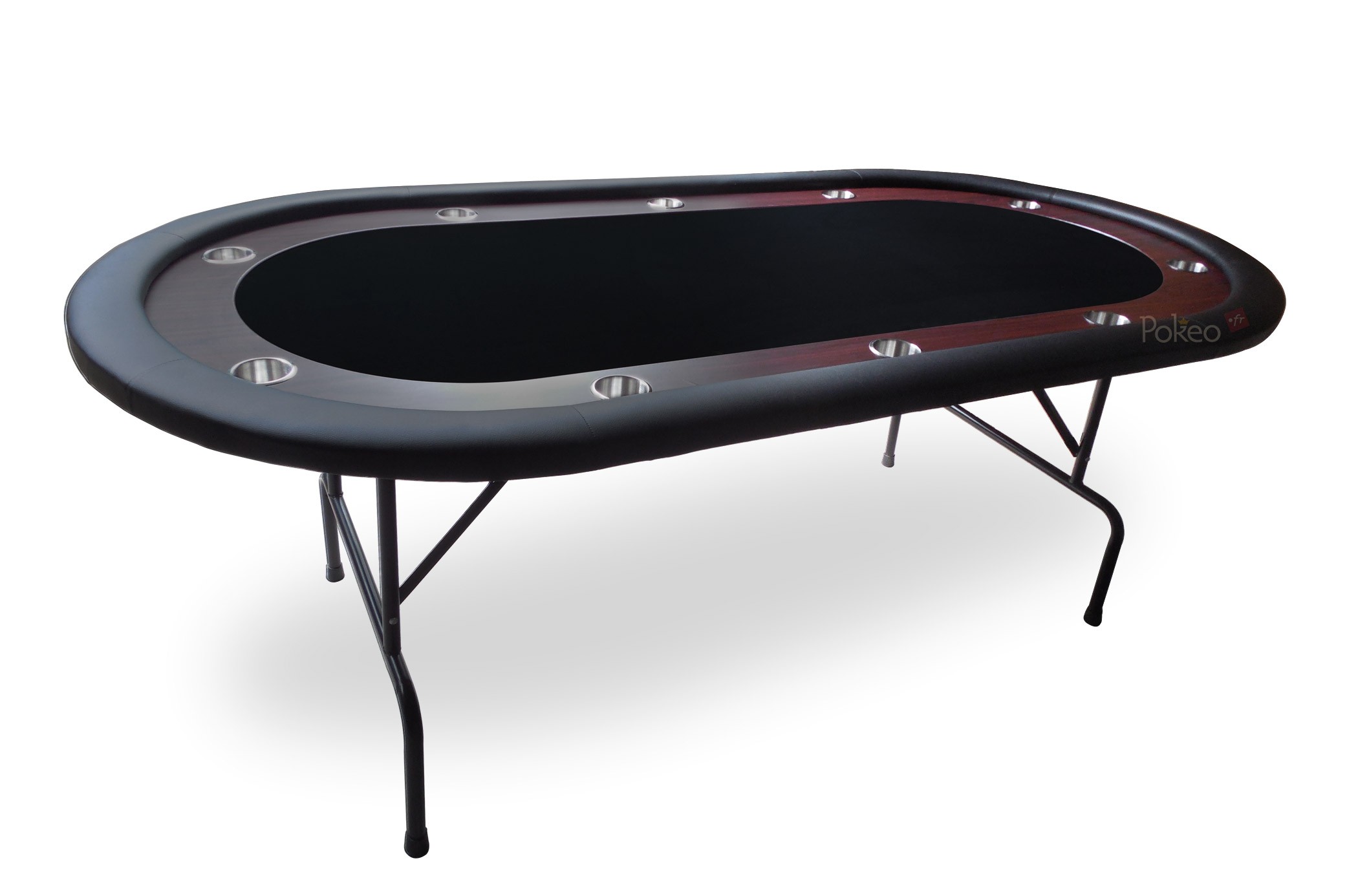 Table de poker racetrack noir 10 joueurs