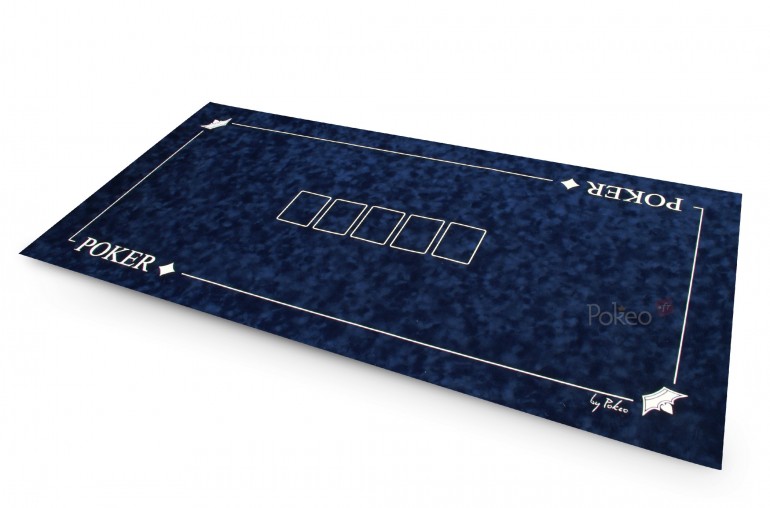 Tapis suédine Texas Poker 120x60 (bleu) marquage blanc