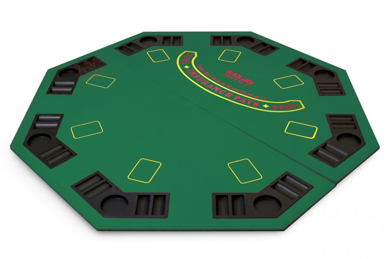 Plateau de poker octogonal 8 joueurs (vert)