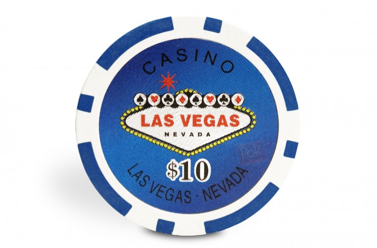 Rouleau de 25 jetons Laser Las Vegas $10