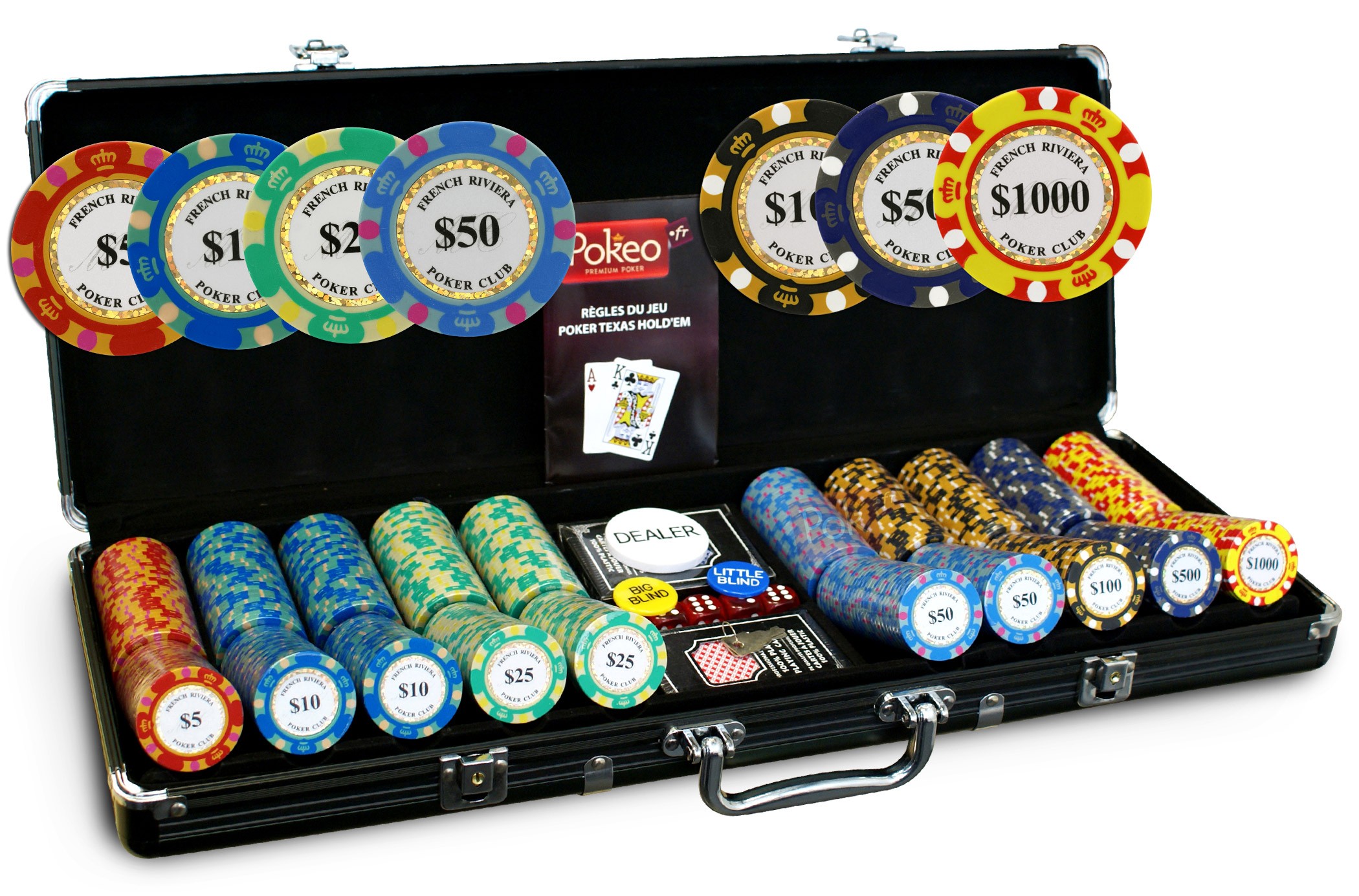 Mallette de poker French Riviera Gold 500 jetons