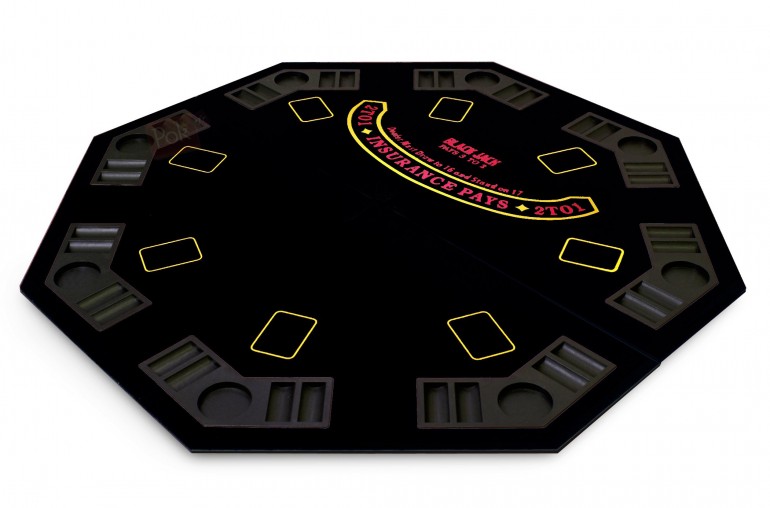 Plateau de poker octogonal 8 joueurs (noir)