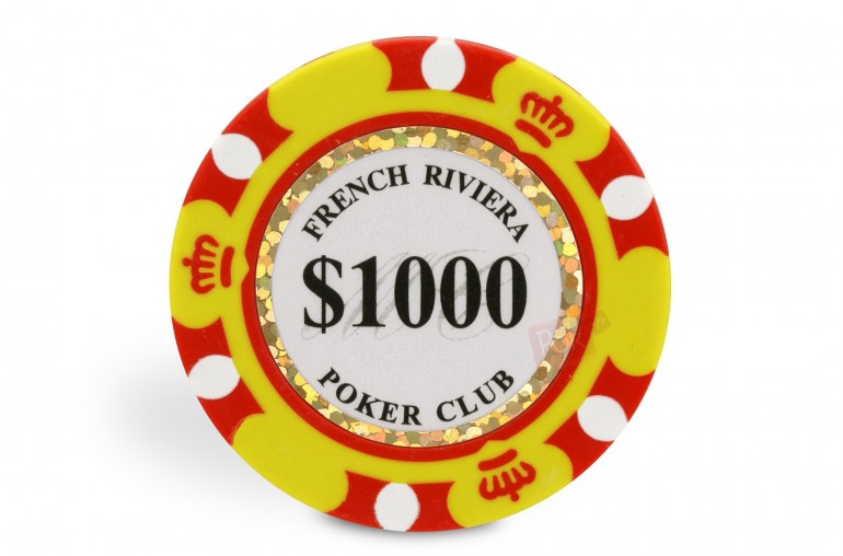 Rouleau de 25 jetons French Riviera Gold $1000