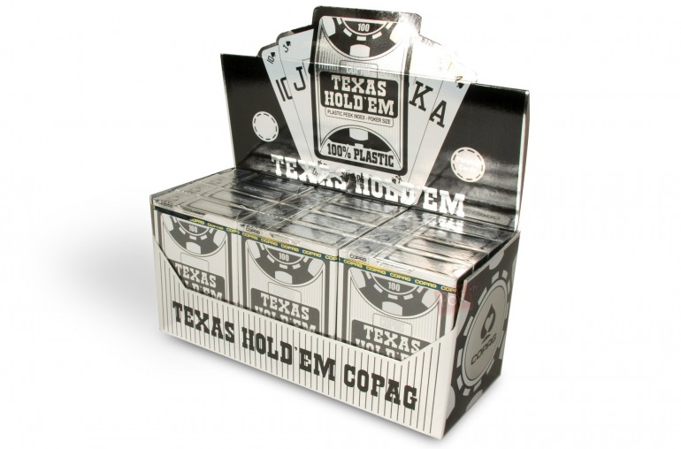 Pack de cartes Copag Texas Hold'em Silver (noir) x12