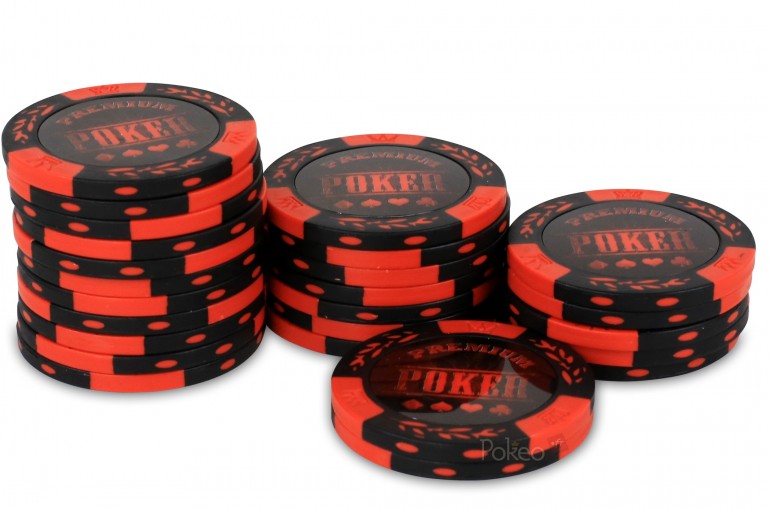 Rouleau 25 jetons Premium Poker Rouge
