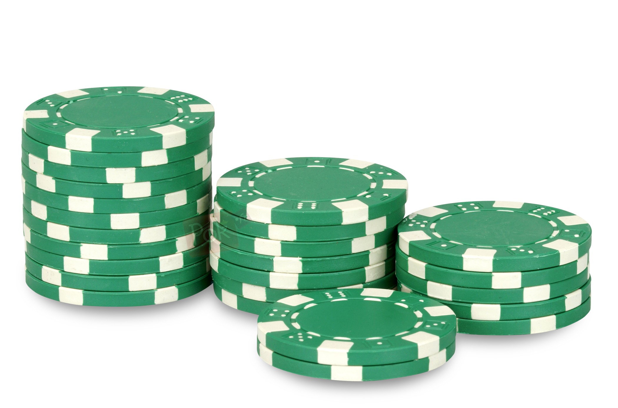 Rouleau de 25 jetons de poker Dice vert