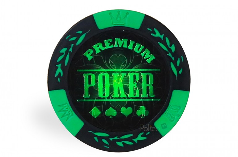 Rouleau 25 jetons Premium Poker Vert