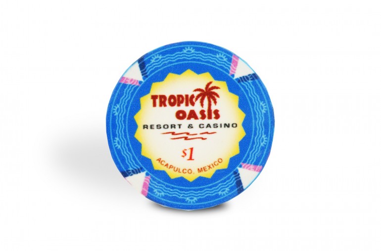 Jeton Tropic Oasis 1$ bleu