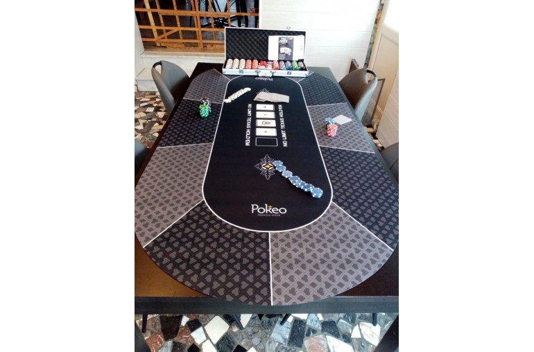 Tapis de Poker 180x90 Pokeo Deluxe Gris