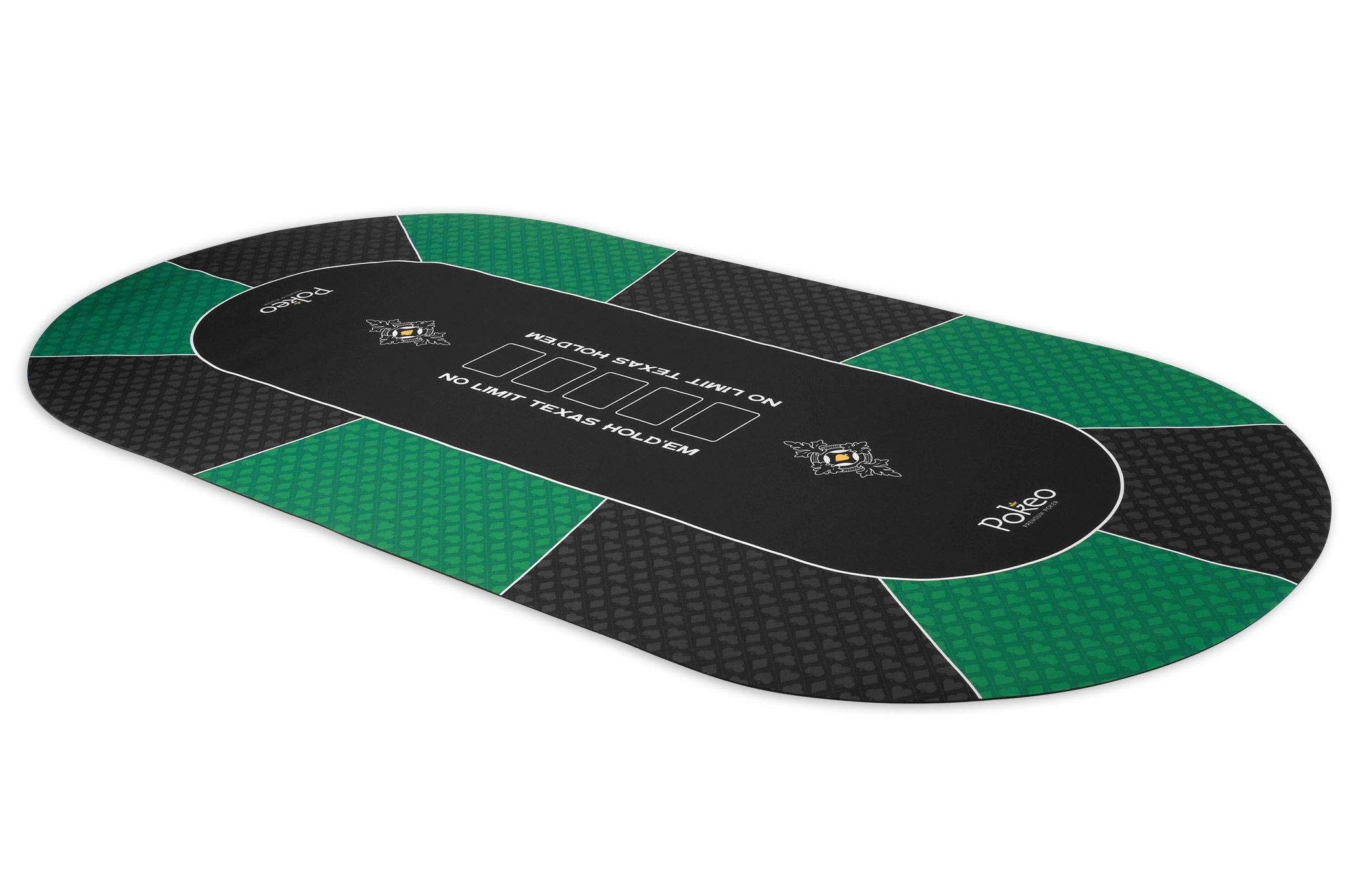 Tapis Poker 180x90 cm Ovale Vert et Noir Pokeo Deluxe 