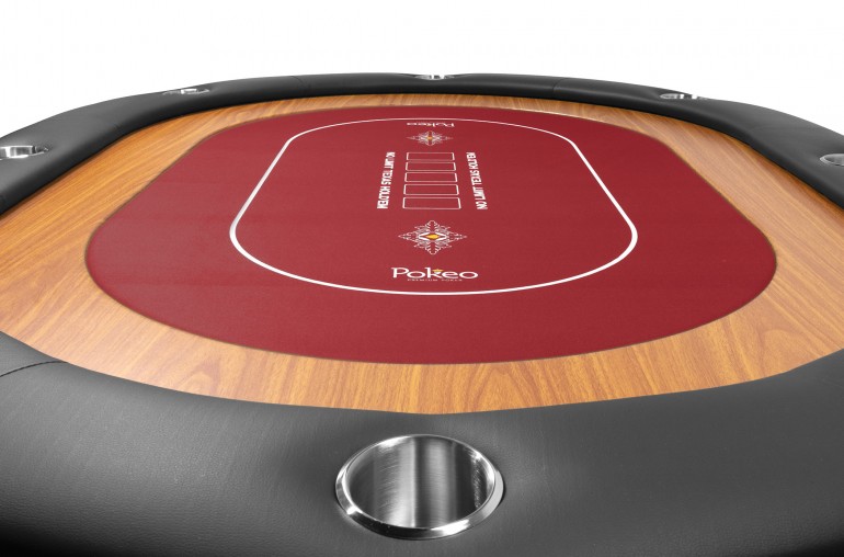 Table Poker Racetrack 8 Joueurs Pokeo Deluxe Rouge