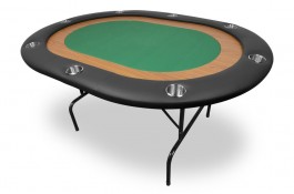 POKEO Plateau De Poker 8/10 Joueurs 180x90cm - Table De Poker Professionnelle Pliable Noire