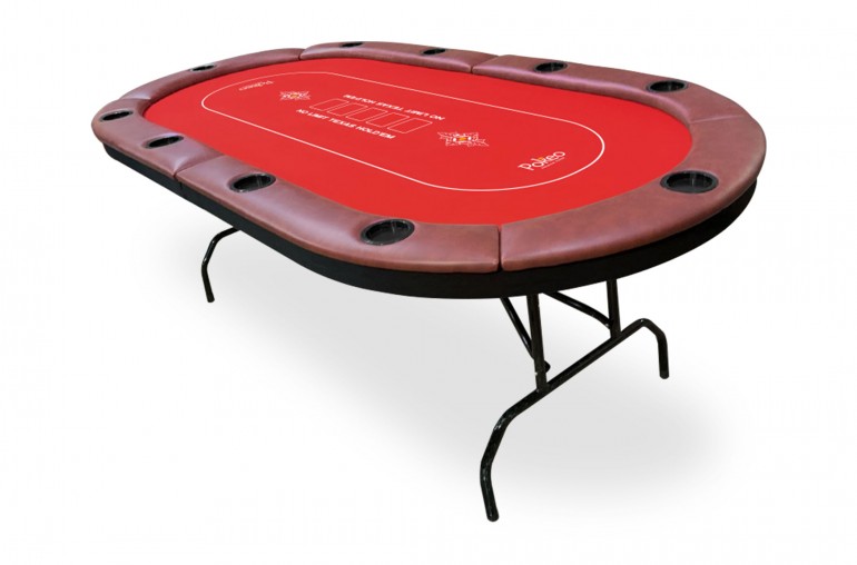 Table de Poker 10 Joueurs - Compacte et Pliable - Rouge