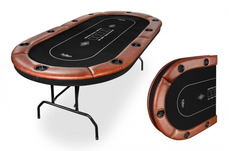 Table de Poker 10 Joueurs - Compacte et Pliable - Noir