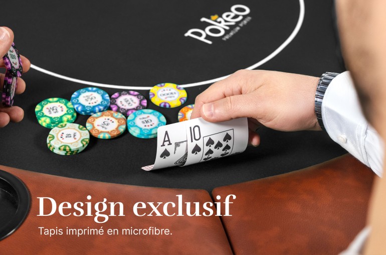 Table de Poker 10 Joueurs - Compacte et Pliable - Noir