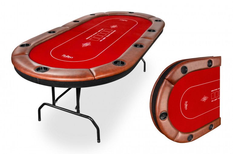 Table de Poker 10 Joueurs - Compacte et Pliable - Rouge