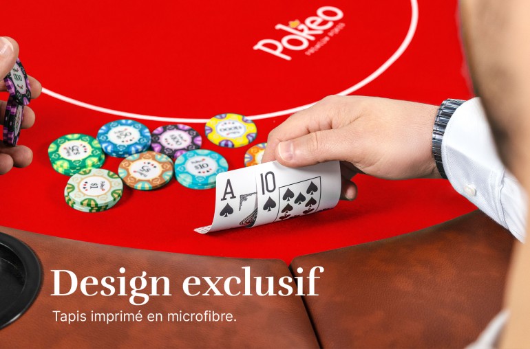 Table de Poker 10 Joueurs - Compacte et Pliable - Rouge