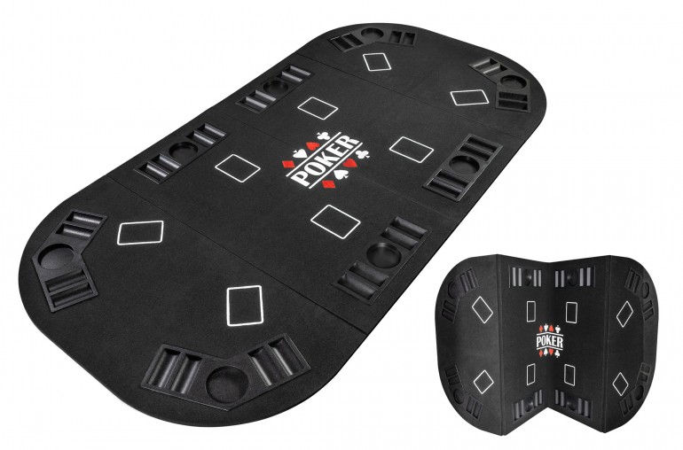 Plateau de Poker 8 Joueurs - Pliable en 4 Parties - Noir