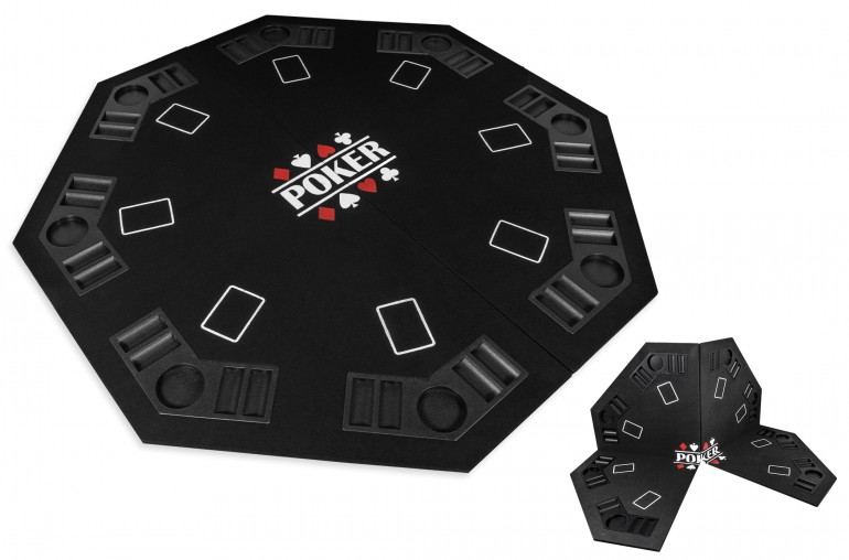 Plateau de poker octogonal 8 joueurs (noir)