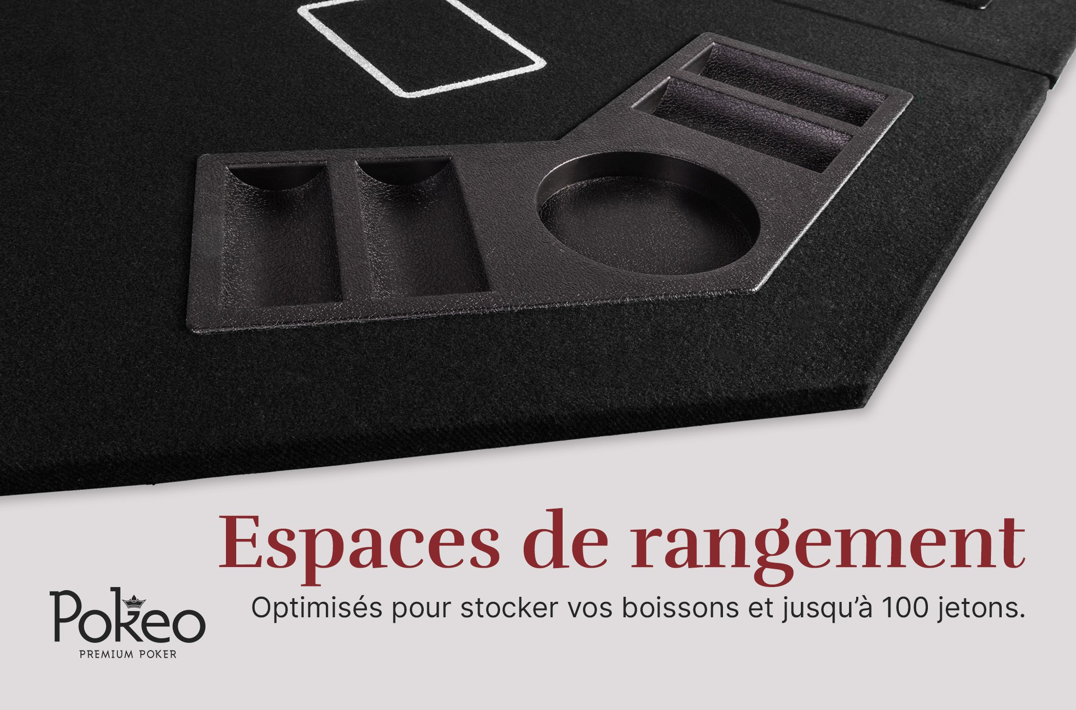 POKEO Plateau De Poker Octogonal Pliable 8 Joueurs – Noir Élégant, Tapis De Jeu Pro Pour Soirées Cartes Entre Amis