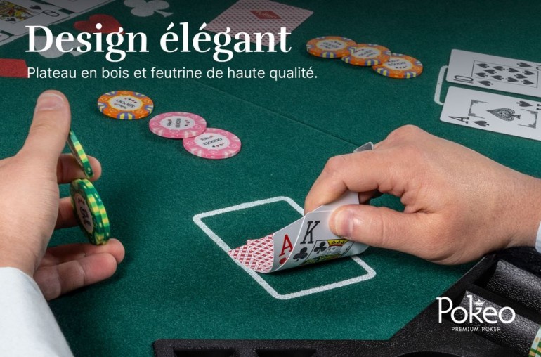 Plateau de poker octogonal 8 joueurs (vert)