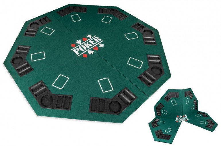 Plateau de poker octogonal 8 joueurs (vert)